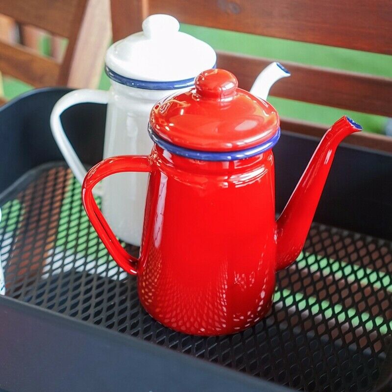 1.1L Enamel Coffee Pot Hand Tea Kettle Induction Cooker Gas Stove Universal