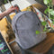 Preppy Chic Casual Women Corduroy Backpack Simple School Travel Bag(Gray)