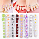 8pcs/Set Toe Separator Silicone Flower Diamond Foot Nail Art Tools Pedicu JGK