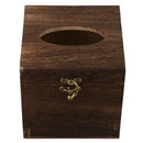 Wood Tissue Box Napkin Cover Home Hotel Pub Cafe Car Paper Holder Case A7E1