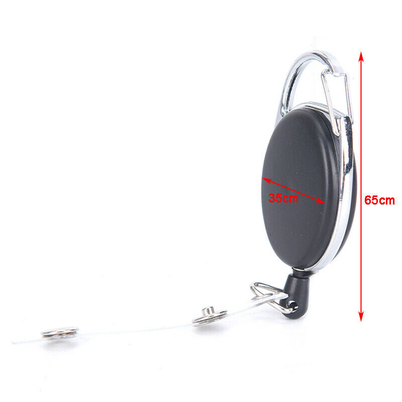 1 X Retractable Pull Badge Reel Zinc Alloy ABS ID Lanyard Name Tag Card Badge