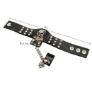 Gothic Rock Punk Black Leather Cuff Bracelet Studded  Bangle Cuff