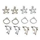 30pcs Mixed Dolphin Shell Stars Charms Acrylic Pendant DIY Jewelry Findings