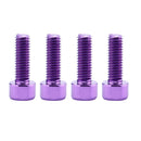 4 Pieces Water Bottle Cage Bolts Alloy - Bike Cycle Cycling Purple