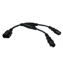 0.8FT IEC320 C14 Male to Socket Y Splitter Computer AC Power Adapter Cable