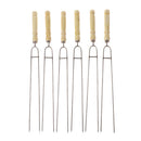 6 Pcs Barbecue Tools Stainless Steel Grill U Shape Fork Outdoor Cooking Meat Set