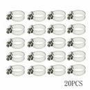 20pcs 3/8"-1/2" Adjustable Stainless Steel Drive Hose Clamp Fuel Line Worm Clip