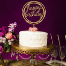 Cake Wedding Happy Birthday Cake Topper Card Acrylic Cake Party Decoration P3M9