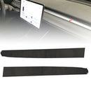 2Pcs Inner Dashboard Carbon Fiber Vinyl Wrap Stickers Decals For Tesla Mode Q3S9