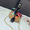 Women's straw bag Crossbody bag Woven bag Summer leisure bag Small round si H7S4