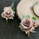 Rose Flower Silk Boutonniere Corsage Accessories wedding decorations Nude p