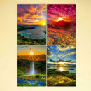 4 Pack Asaka DIY 5D Diamond Painting Kits Full Drill Cross Stitch Home Decor