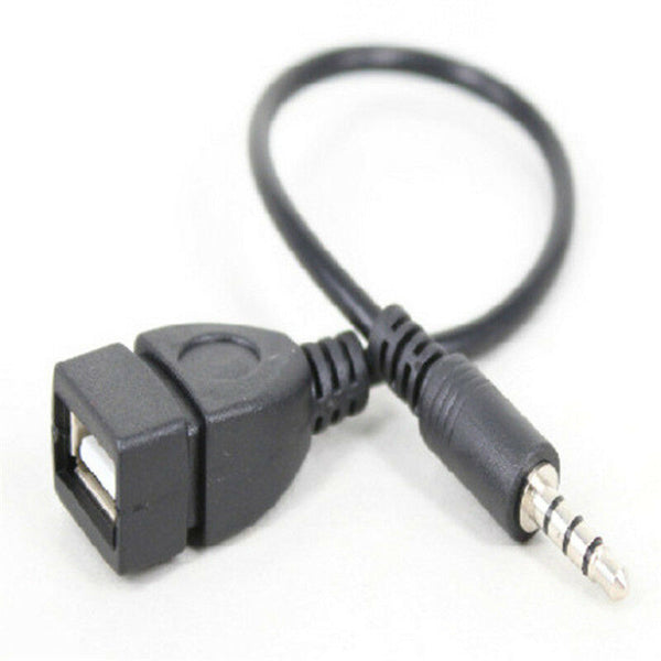 3.5mm Male Plug Jack To USB 2.0 Female Car Stereo Audio Adapter Converter OZ