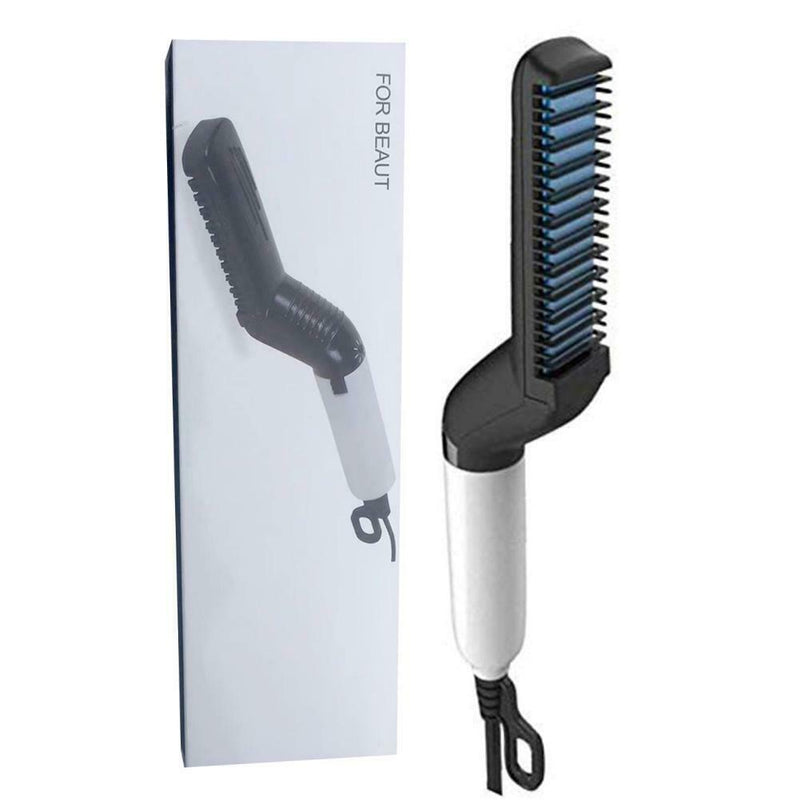 Upgraded Men's Styling Comb Electric Straightener Hair Curler Massage Comb