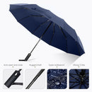 12 Ribs Windproof Travel Umbrella With Teflon Canopy, Lengthened Handle Wit