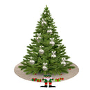 Linen Tree Skirt Home Christmas Ornament Circular Tree Apron for New Year