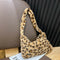 Animal Pattern Shoulder Underarm Bag Women Plush Top-handle Handbag (4)