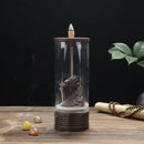 Backflow Incense Burner With Acrylic Protective Cover Ceramic Dragon Incens X9D4