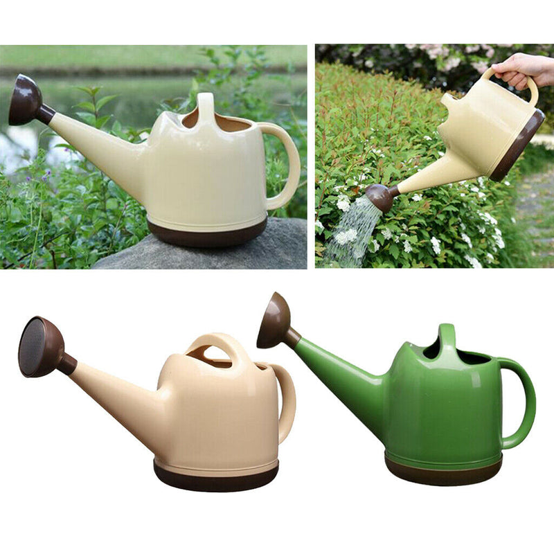 2pcs 4L Watering Can Plant Watering Jug Container Easy Pouring Green/Beige