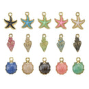 15PCS Enamel Starfish Shell Conch Pendants Charms Craft DIY Jewelry Findings_3C
