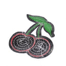 cherry Embroidery Iron sew on patch applique DIY clothing Sequins 6.8*7.7cm  OZ