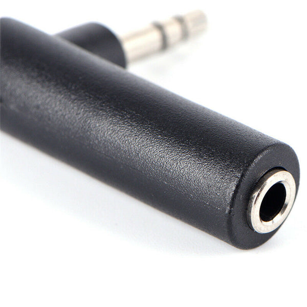 Right Angle 90Degree3.5mm 3Pole Audio Stereo Male to Female Extension Adapter TO