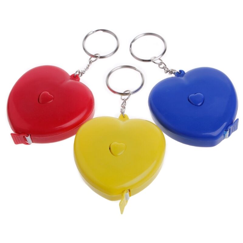 1.5m Keychain Portable Retractable Ruler Heart-shaped Tape Measure 4.92ft