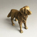 China Pure Brass Prosperous Wealth Dog Small Statue Solid Brass Dog Hand Pi