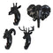 4x Rustic Animal Head Wall Hook Elephant Goat Deer Heavy-duty Cloth Hanger