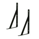 2-Piece Metal  L Shaped Wall Shelf Bracket Rack Support 400x250x3mm Black