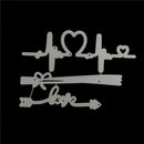 Love Heart ECG Heartbeat Pressing Scrapbooking Cutting Dies Embossing Card BX