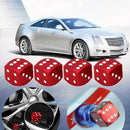 4x Aluminum Alloy Dice Style Car Tire Tyre Wheel Valve Stem Caps Dust Covers Red