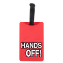Red Secure Travel Suitcase Luggage Name ID Holder Label Tag Claim Hands OFF T2S2