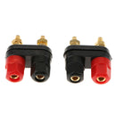 2pcs Terminal Binding Post Amplifier Dual Copper 2-way Banana Plug Jack
