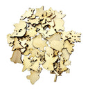 250pcs Mixed Shapes Wooden Ornament Scrapbooking Embellishments Wood Crafts