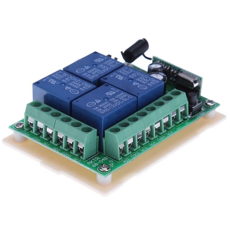 12V 4CH Relay Wireless Remote Control LED Lamp Switch Transceiver 433MHz
