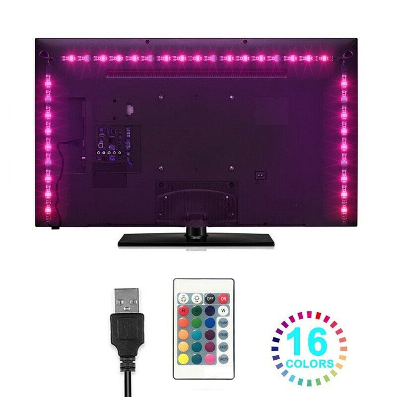 1 set LED Strip Light Flexible 5050 RGB USB LED TV Background Strip Light w O1W4