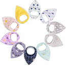 Set of 10 Baby Bandana Bibs Cotton Drool Bib Unisex F. Drooling Teething Feeding