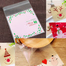 100pcs Candy bags Cute bag Pattern of Santa Claus Bag pouch for candy biscu T9H4