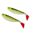 2pcs Soft Silicone Luminous Baits Artificial Worm Lures T Tail Fishing Baits
