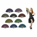 1X(Peacock Folding Hand Held Fans Bulk For Women - Spanish/Chinese/Japanese
