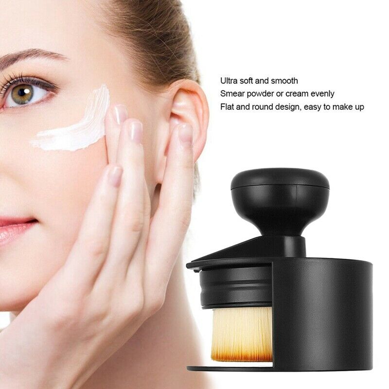 Round Seal Makeup Brush Short Handle Flat Face Foundation Concealer Powder  K4L8