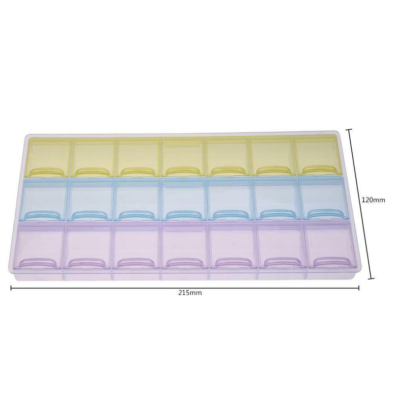 21 Grids Weekly Pills Storage Box Candy Sundries Container Case Home Organizer