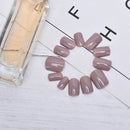 Pure color French False Nails Art Acrylic Full Cover Tips Manicure Gl%!
