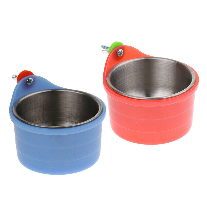 2x Bird Cage Accessories - Birds Feeder - Parrots Parakeet Budgies Feeding Cups