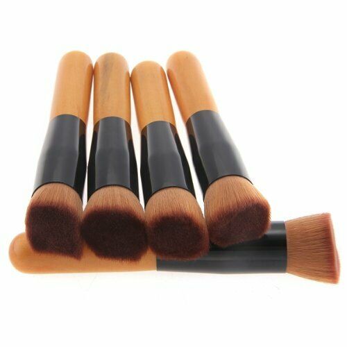 5 PCS Flat Brush Top Buffer Foundation Powder Cosmetic Salon Makeup Basic N A5F7