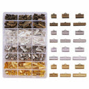 680 PCS 6 Size 4 Color Ribbon Ends Bracelet Bookmark Pinch Crimp Clamp End  T1R2