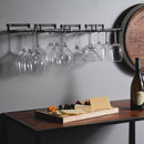 30cm Stemware Wine Glass Rack Wall Mountable Wrought Iron Black UKB Hn