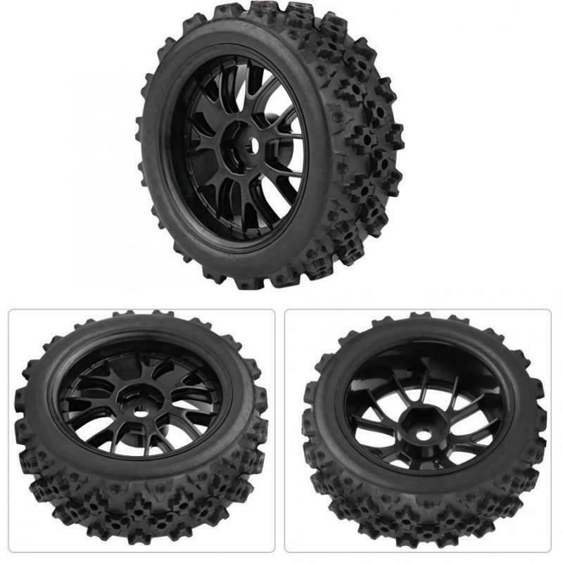 4pcs 64mm 9047-6087 Rubber On-road Tyre Tire Wheel Rim For 1/10 RC Car Parts