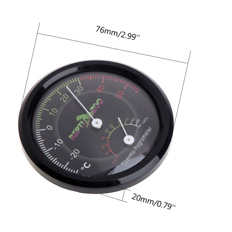 Tortoise Reptile Vivarium Terrarium Thermometer Thermo-hygrometer Humidity Gauge